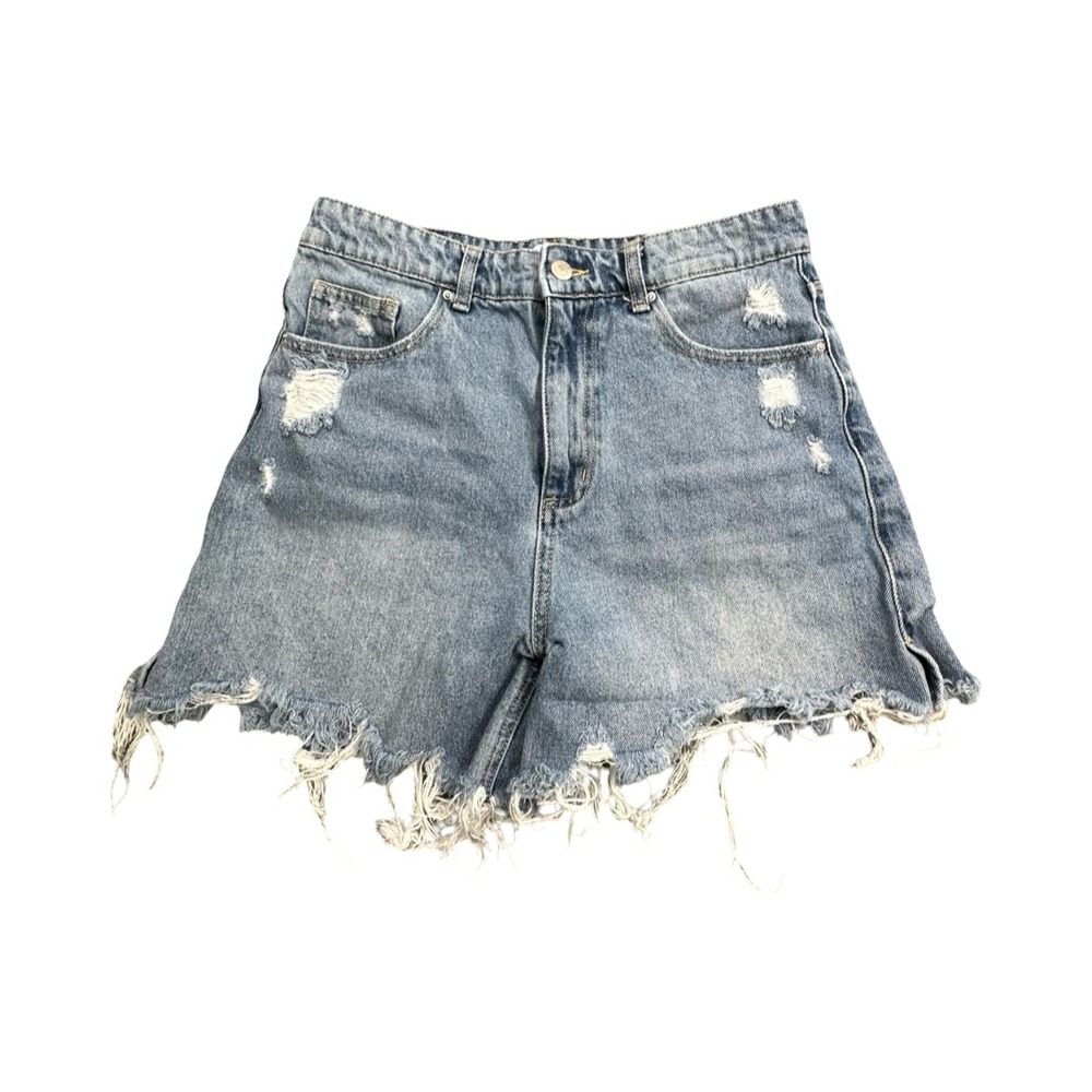 Simple Society Denim Shorts Womens 9/29 Blue Distressed High Rise Cutoff Frayed